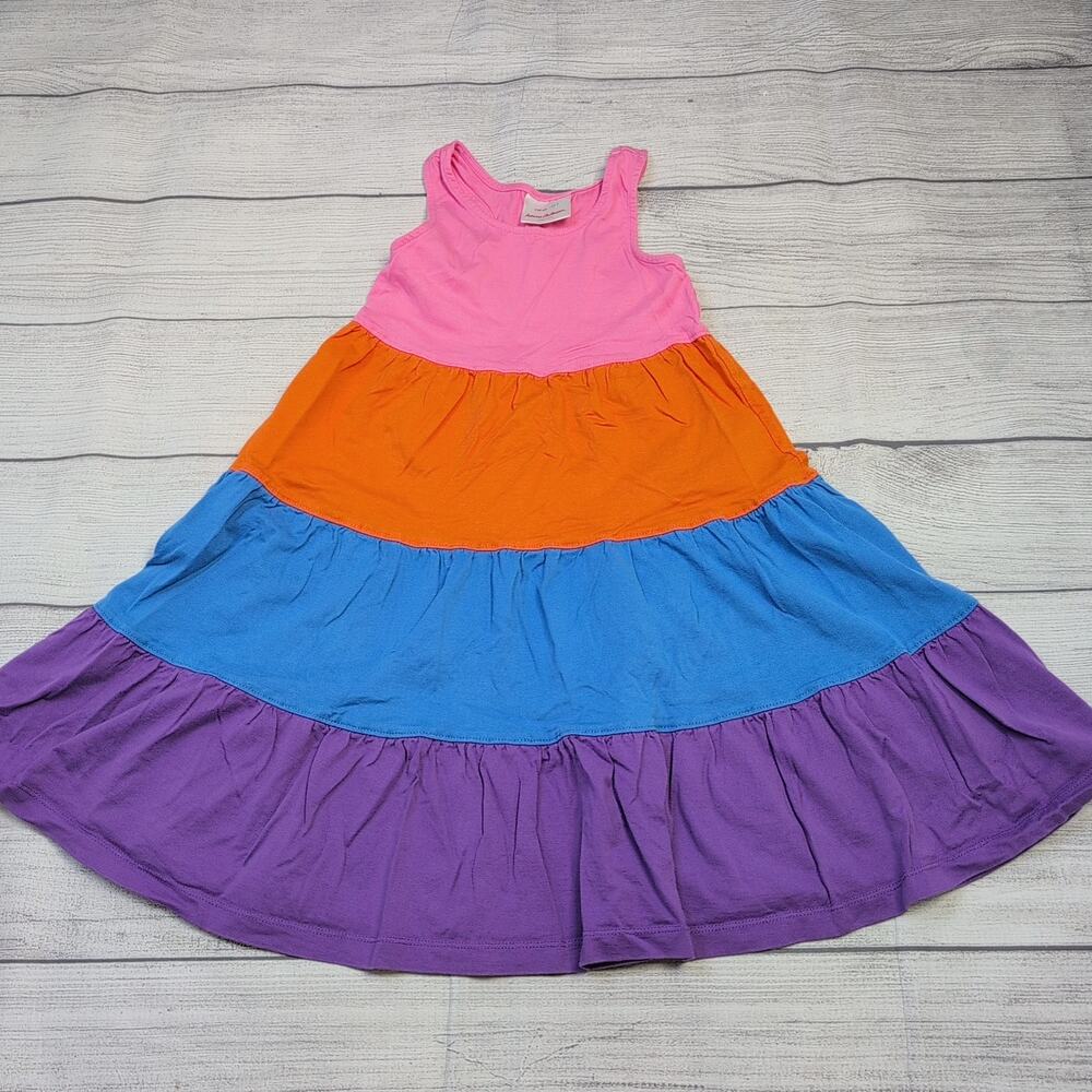 5 Hanna Andersson Lily Pink Multi Twirl Power Racerback Dress